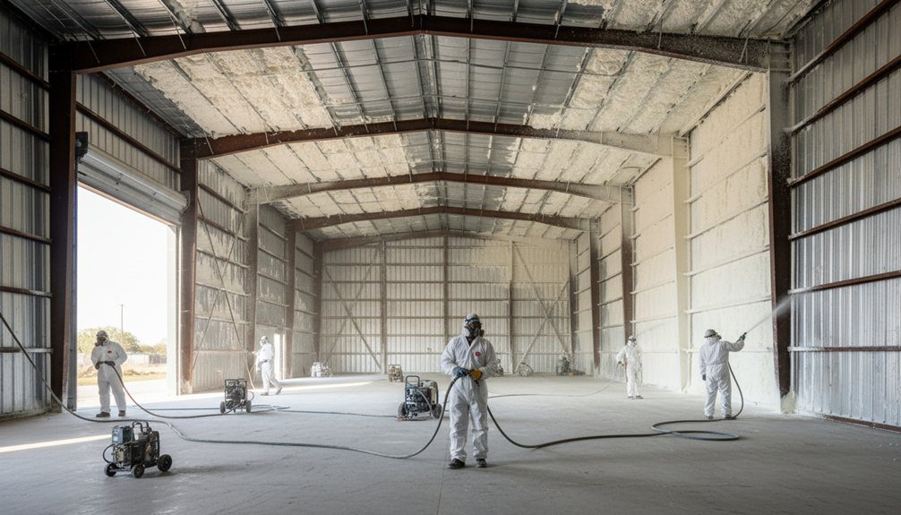 metal buildings spray foam insulation