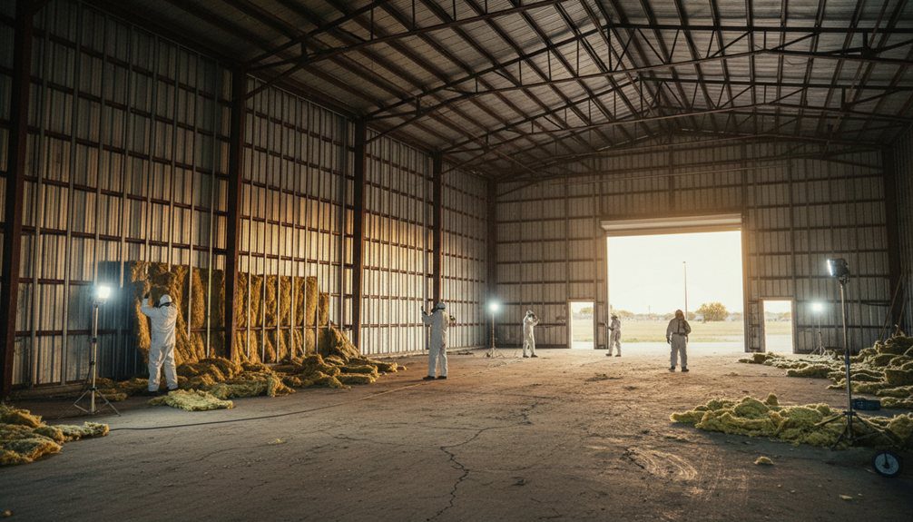 rural metal building insulation removal