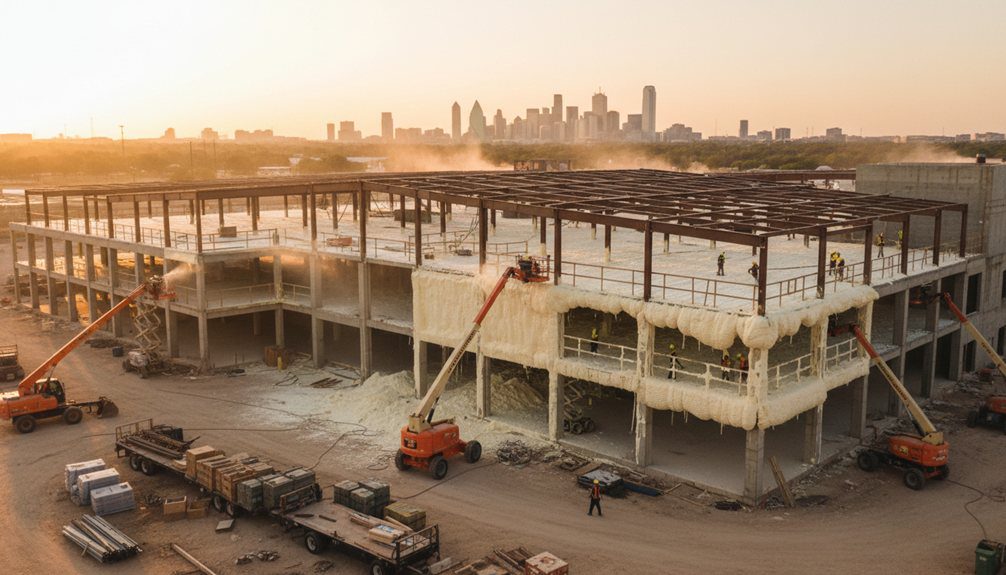 spray foam insulation during construction