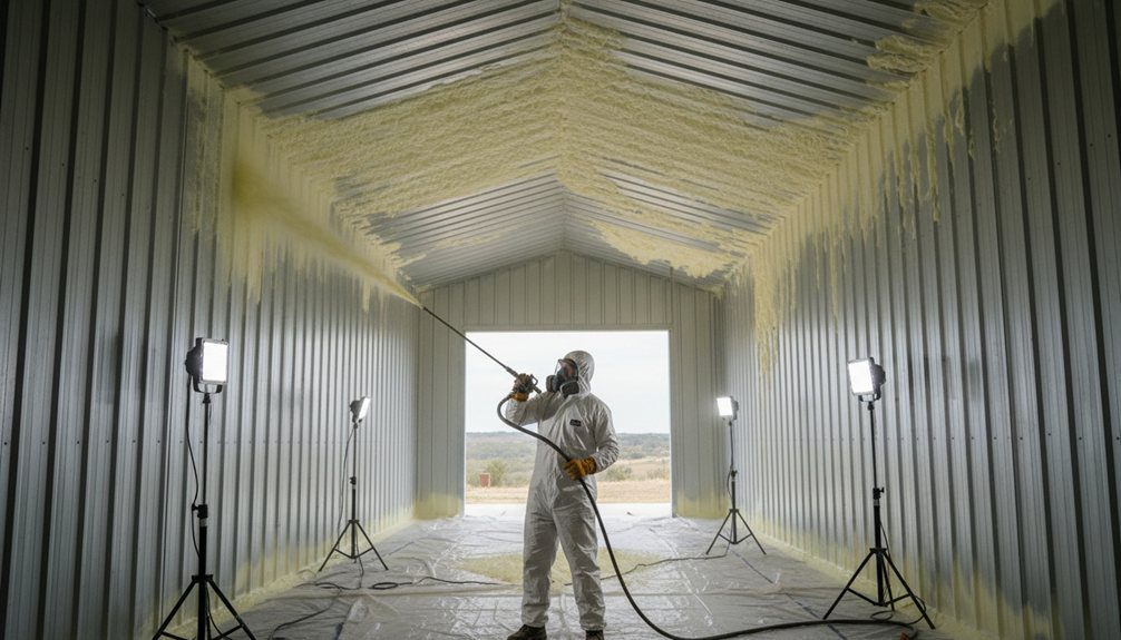 spray foam seals metal buildings