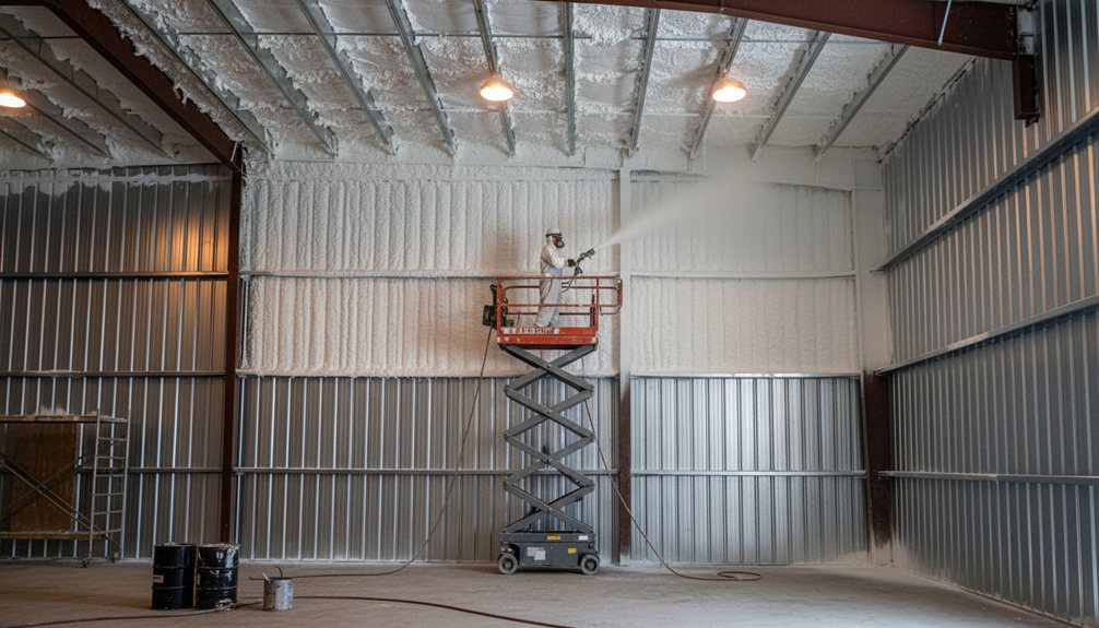 spray foam seals metal buildings