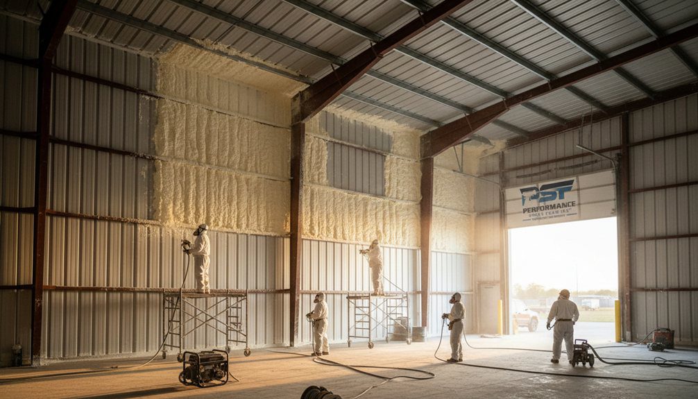 spray foam seals metal